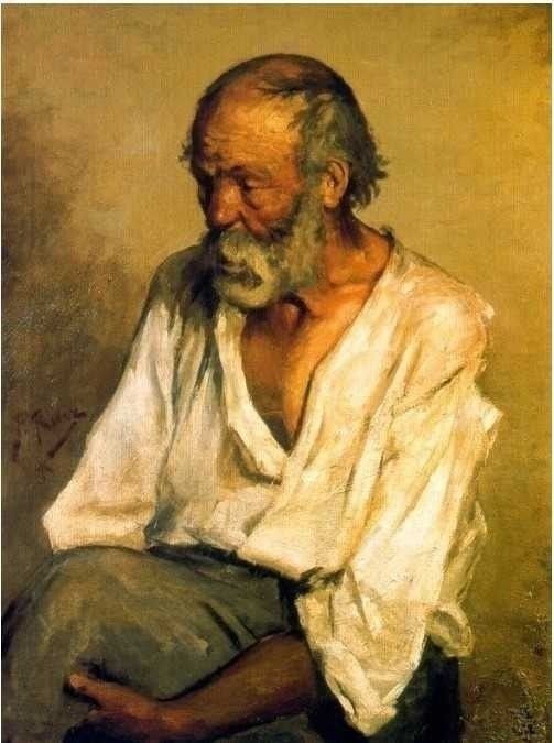 피카소-어릴적-그림-THE OLD FISHERMAN-Oil-on-canvas