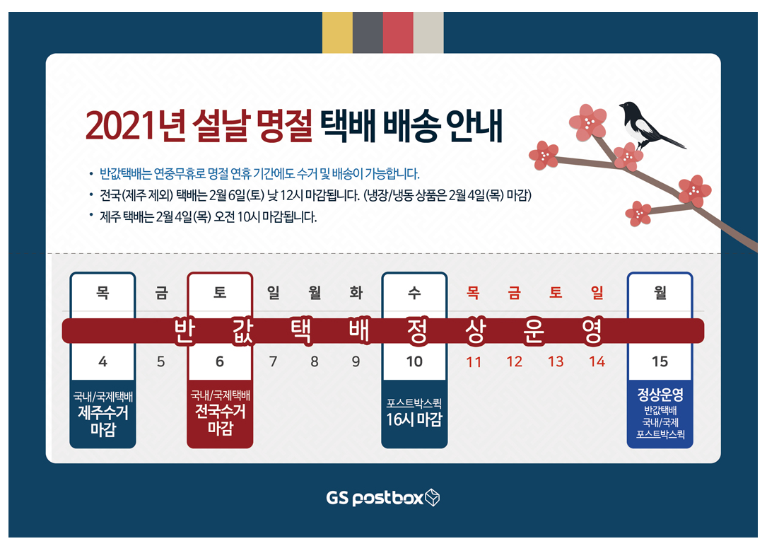  설날 명절 편의점 택배 배송 : GS 포스트박스, CU 편의점 택배, 반값택배