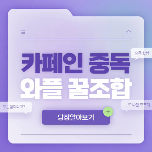  카페인중독 와플 내돈내산 꿀조합 추천