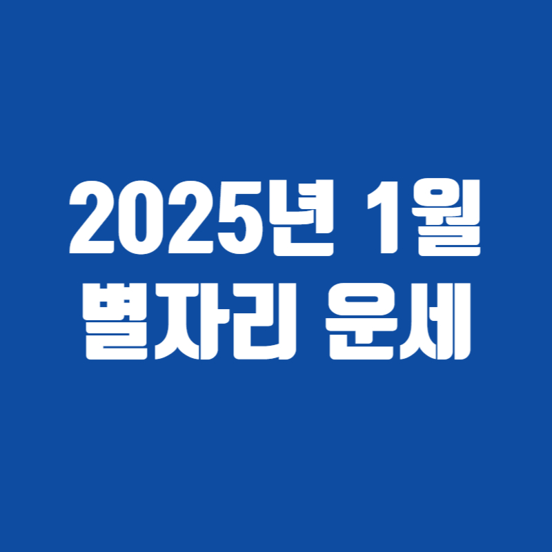 2025년 1월 별자리 운세