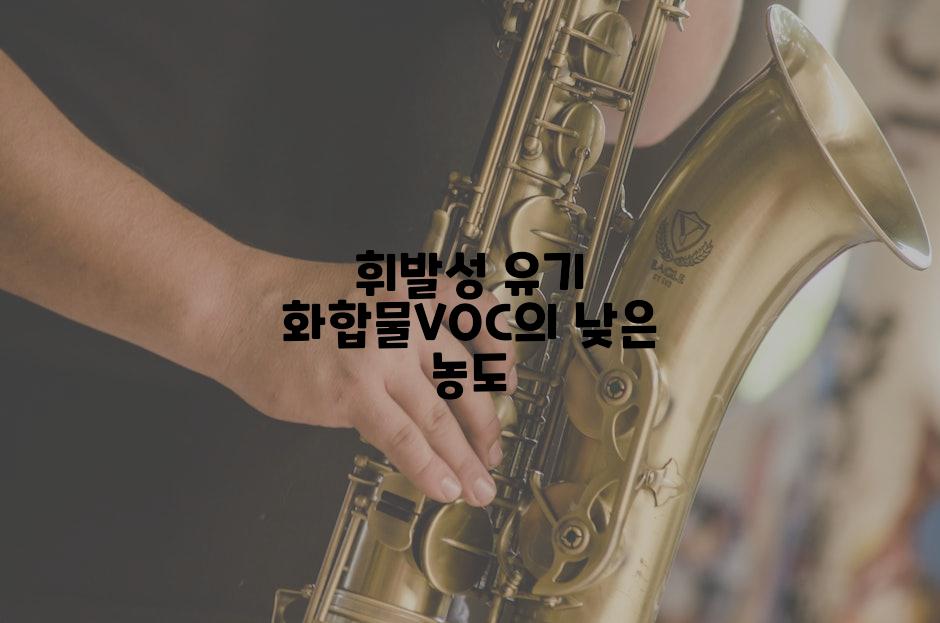 휘발성 유기 화합물VOC의 낮은 농도