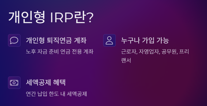 퇴직연금 개인 IRP 계좌