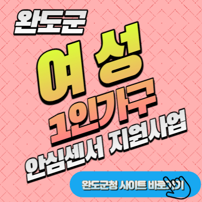 완도 여성 1인가구 안심센서 지원사업 세부내용 및 신청하러가기