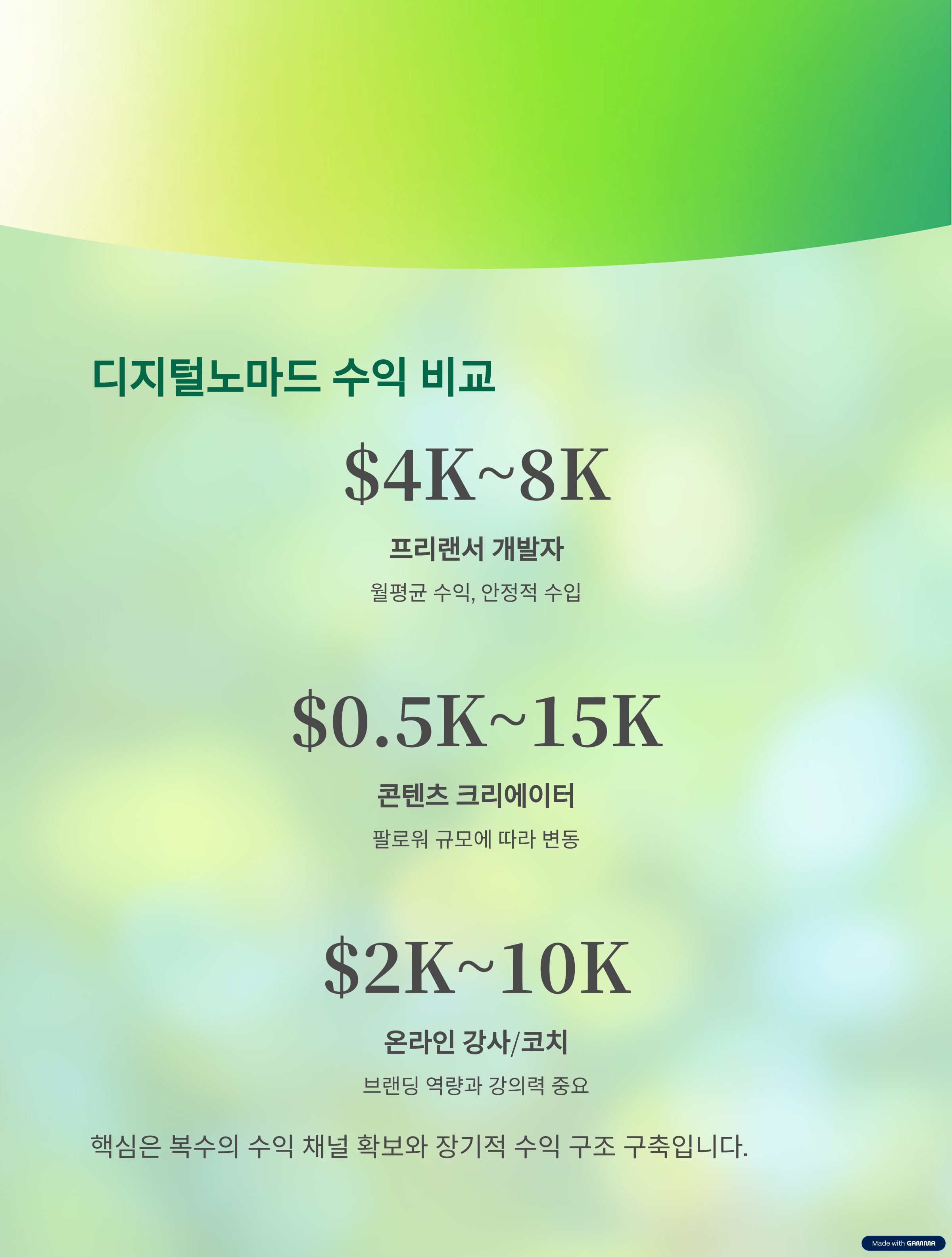 디지털 노마드 평균 소득을 보여주는 이미지