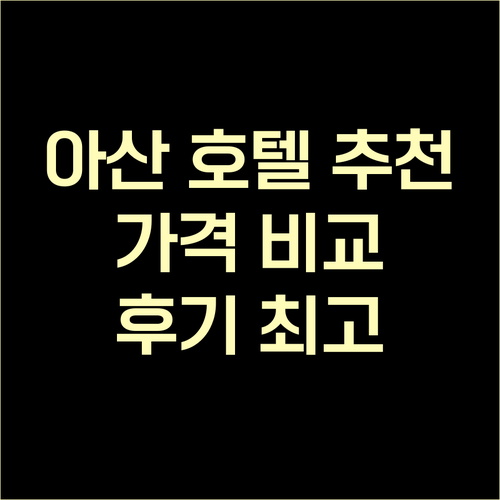 아산 호텔 추천 6곳 가격 비교 후기