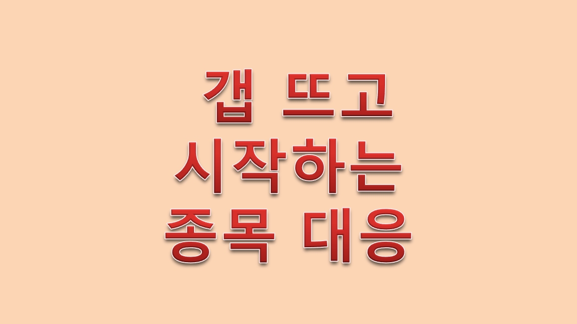  갭 뜨고 시작하는 종목 대응