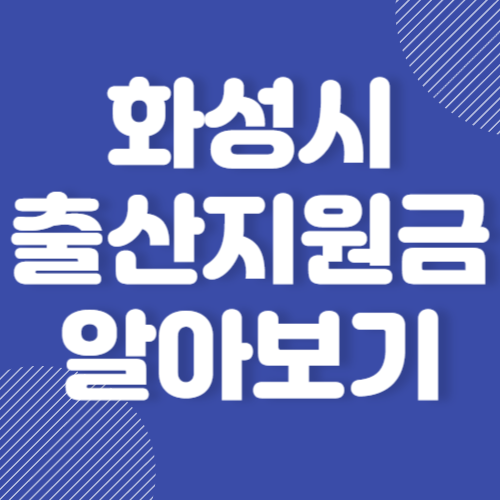 화성시 출산지원금 지원내용 및 신청,혜택,지급일 2024