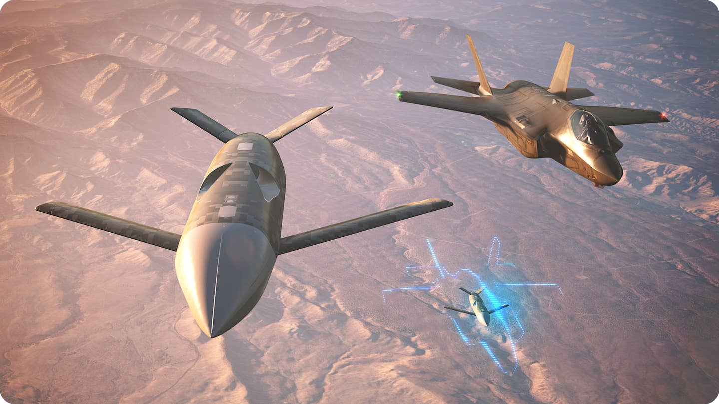 F-35 Joint Strike 전투기와 같이 운용하고 있는 ‘Speed Racer’에서 파생한 CMMT 드론 개념도