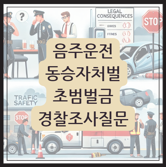 음주운전 동승자처벌 벌금 일러스트