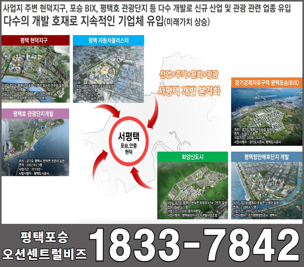 평택포승오션센트럴비즈주변현덕지구포승BIX평택호관광개발호재