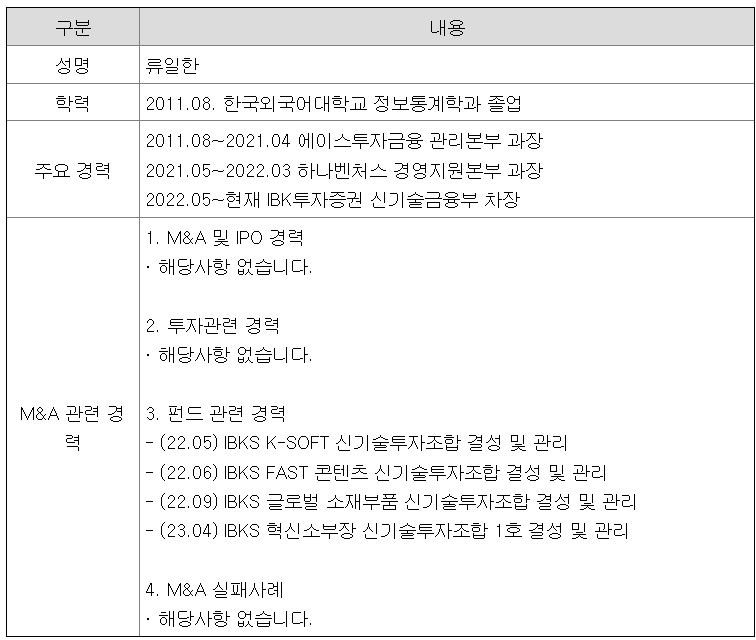 기타비상무이사 주요 경력