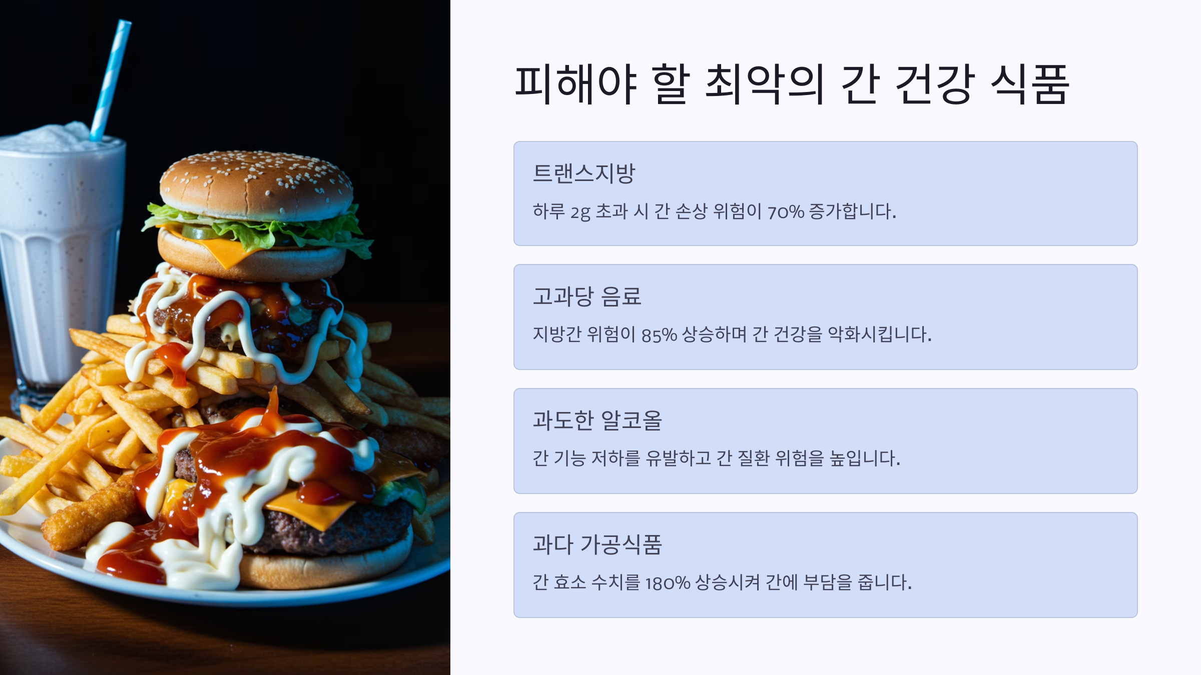 간을 망치는 최악의 음식 5가지