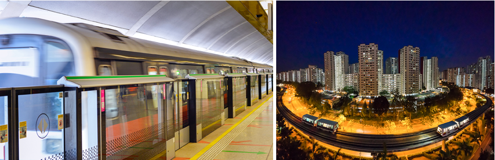 싱가포르의 MRT 사진
