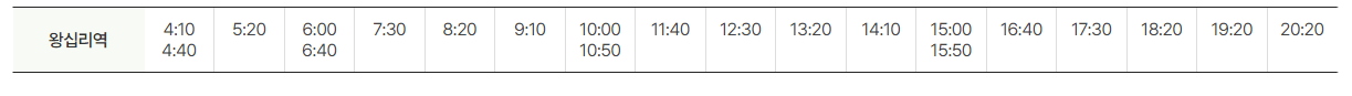 공항버스 6010번 운행 시간표