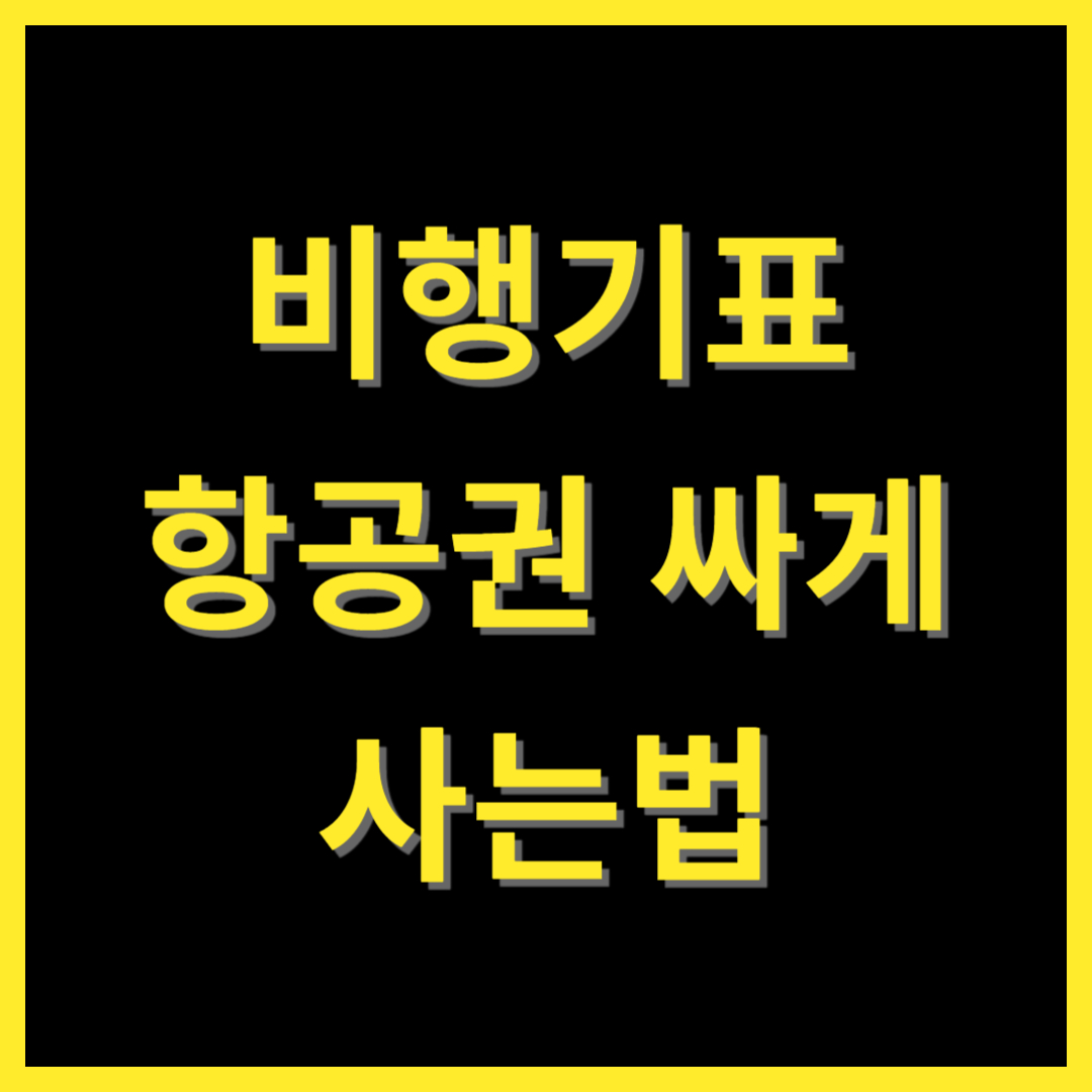 비행기표 항공권 싸게 사는법 썸네일