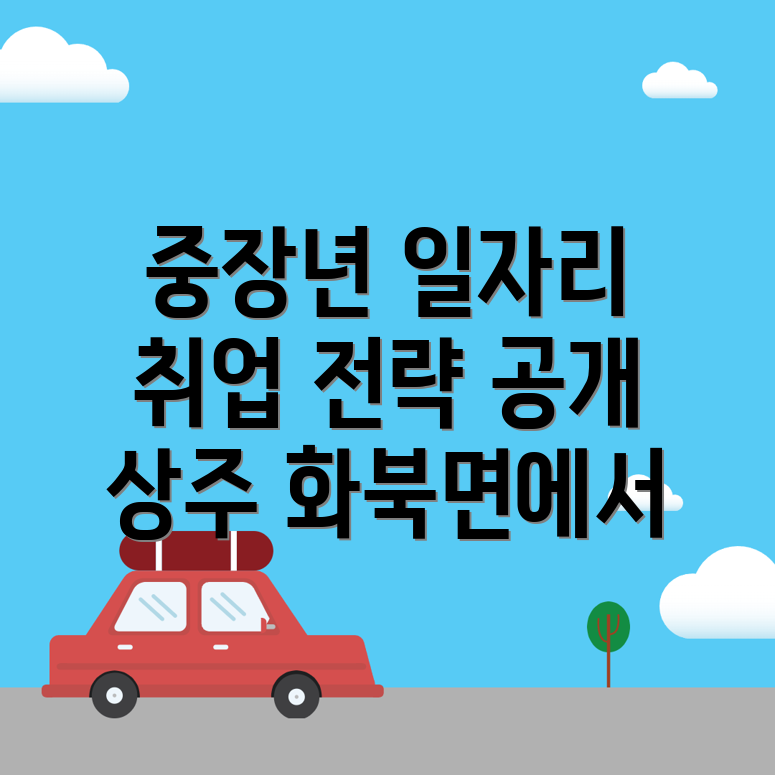 상주시 화북면 일자리