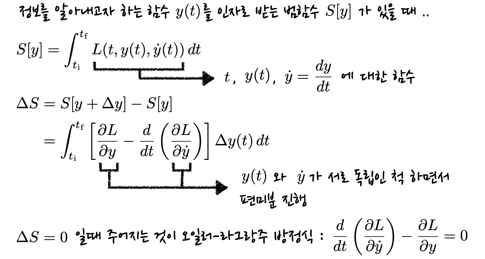 definition and derivation of Euler-Lagrange equation, which is given in terms of the integrand of the functional