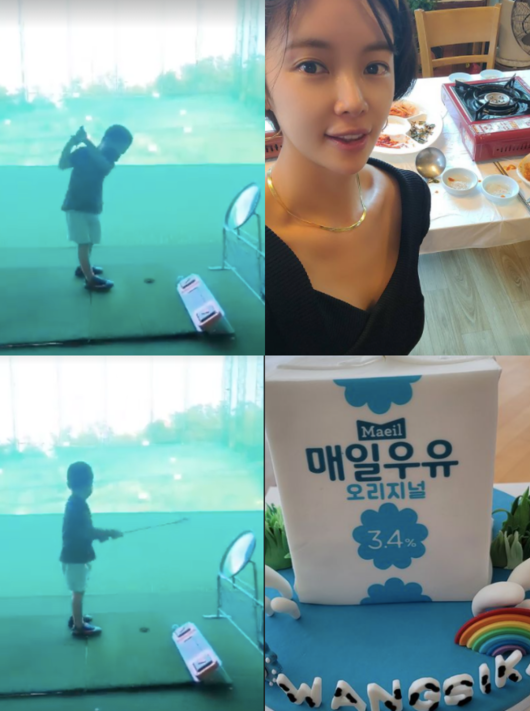  황정음子, 5살인데 골프채 잡는 폼 나오네! 이영돈과 재결합하더니 화목 그 자체