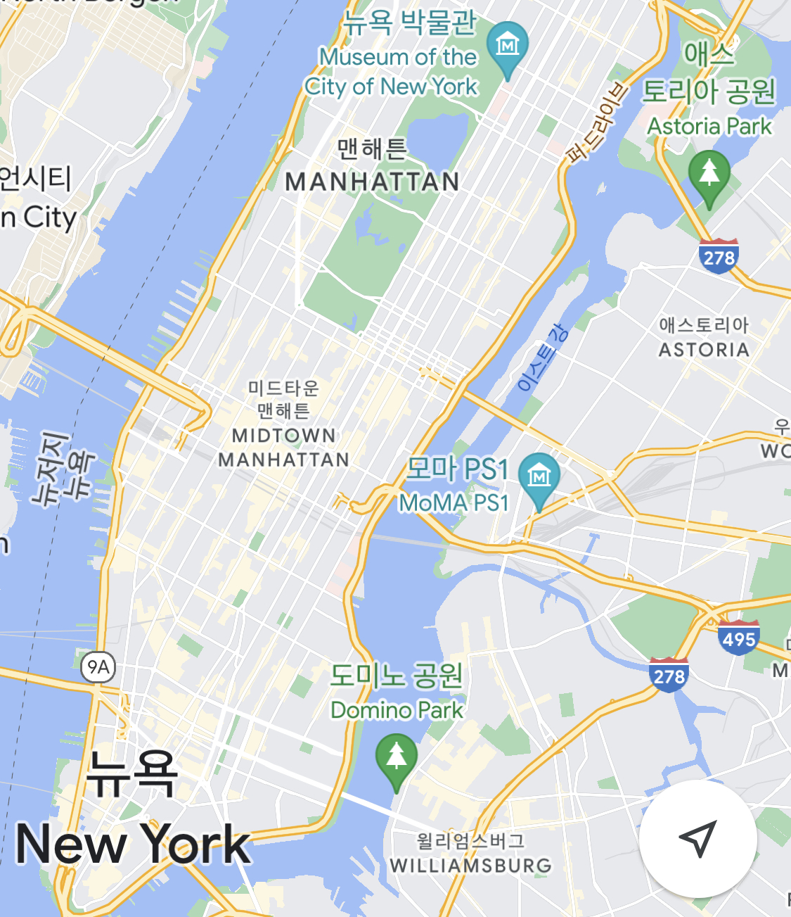 뉴욕 센트럴파크 지도