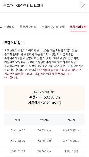 중고차 사고이력정보