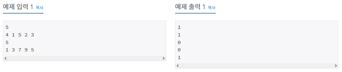 [Python] Baekjoon 백준 1920번 수 찾기