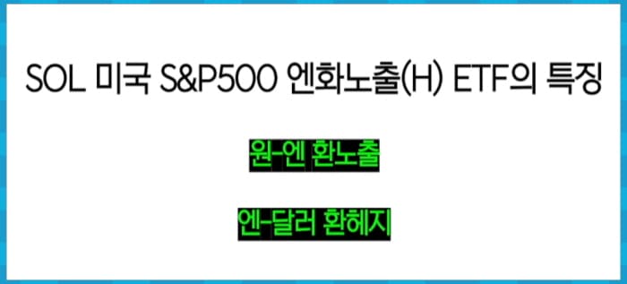 SOL 미국S&amp;P500엔화노출(H) 특징