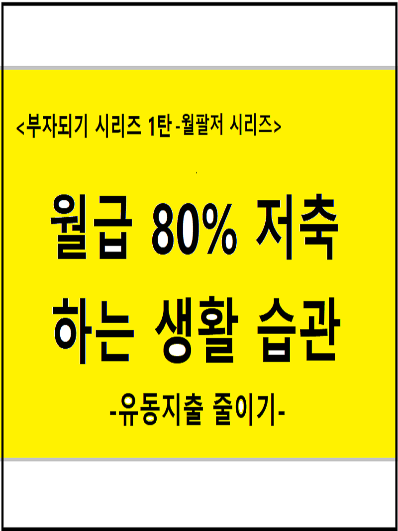  월급 80%저축 시리즈 :: 사회초년생 제테크 4편 생활습관 - 유동지출 줄이기