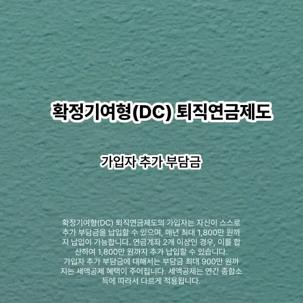 확정기여형(DC) 퇴직연금제도의 가입자 추가 부담금을 설명하는 썸네일