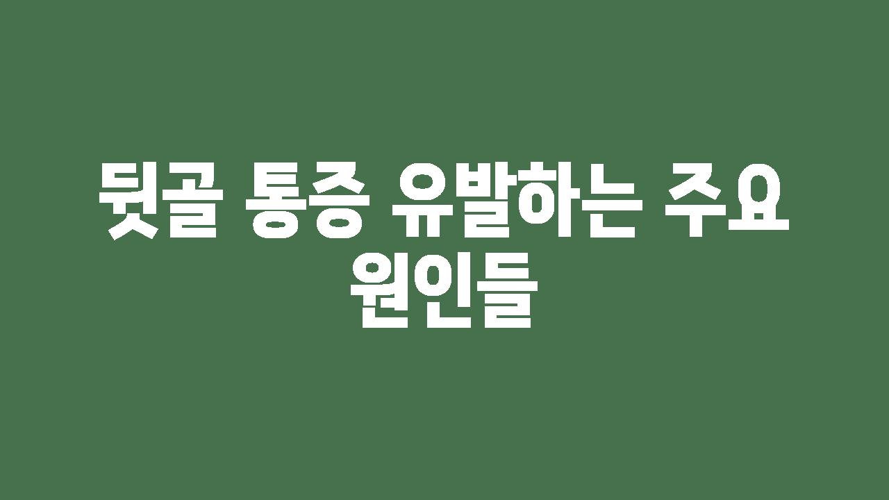 뒷골 통증 유발하는 주요 원인들