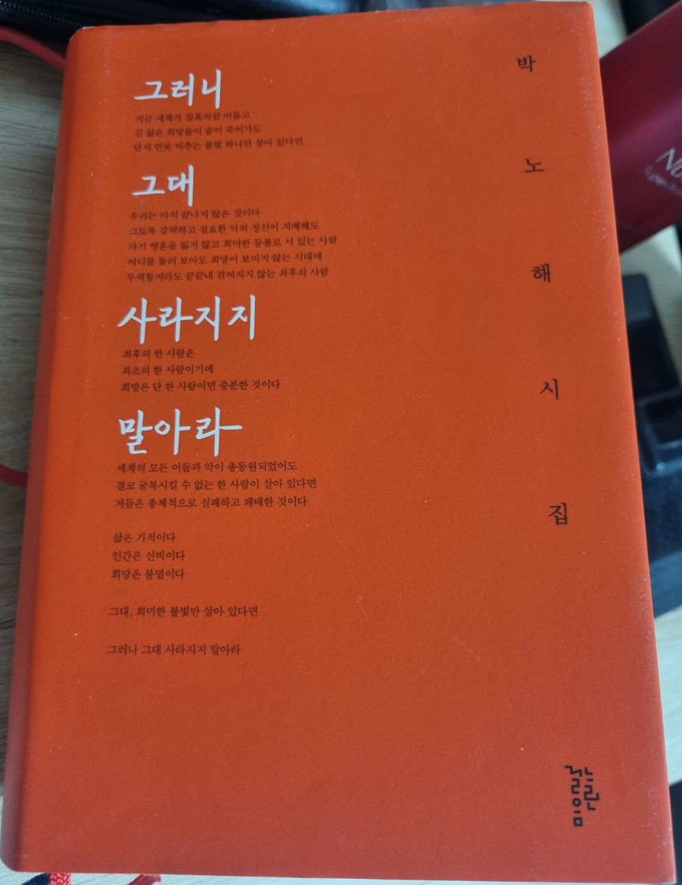 박노해 시집 - 그러니 그대 사라지지 말아라