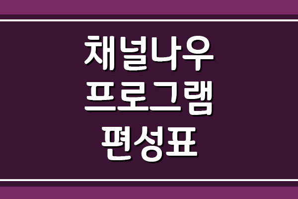  채널나우 방송 프로그램 편성표 확인하기