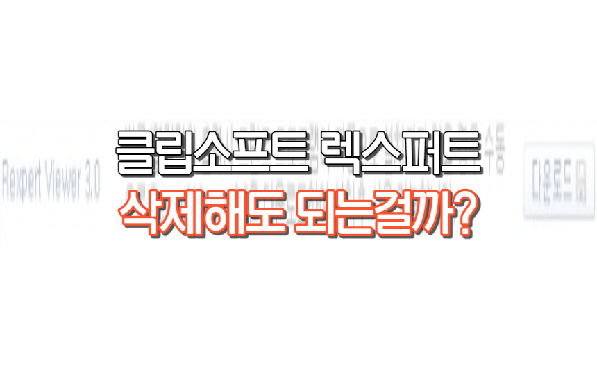  클립소프트 렉스퍼트는 삭제해도 되는걸까?