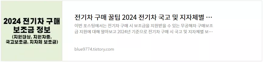 2024 전기차 구매 보조금 정보
