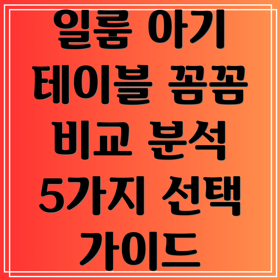 일룸아기테이블꼼꼼비교분석아이의성장과함께하는5가지선택