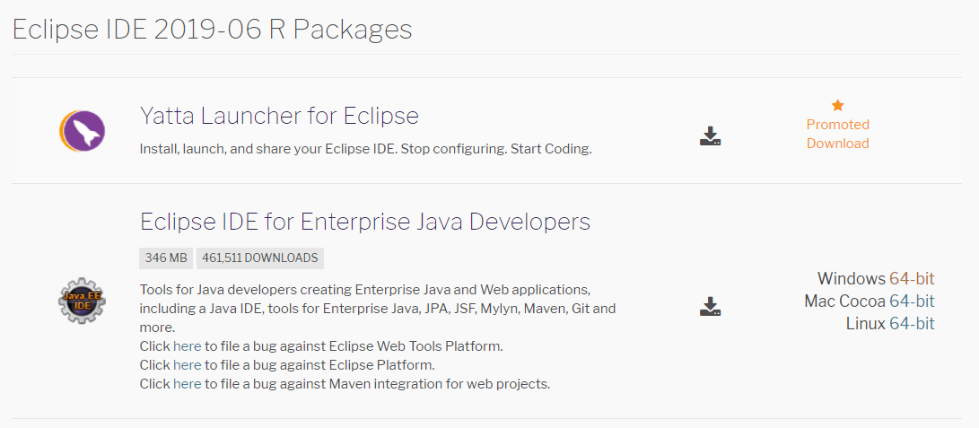 download eclipse ide for enterprise java developers