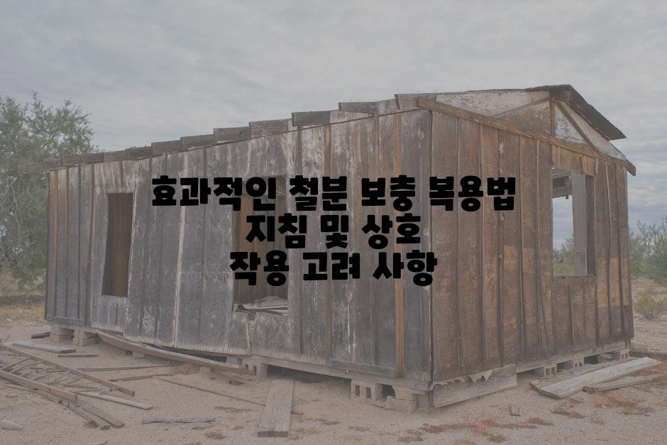 효과적인 철분 보충 복용법 지침 및 상호 작용 고려 사항