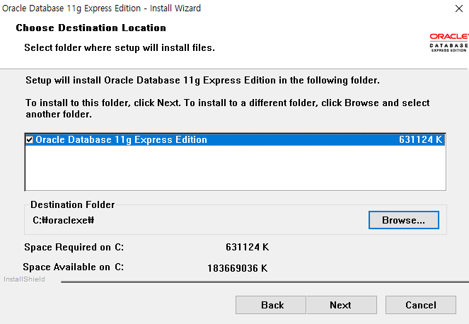 오라클 11g 설치 4