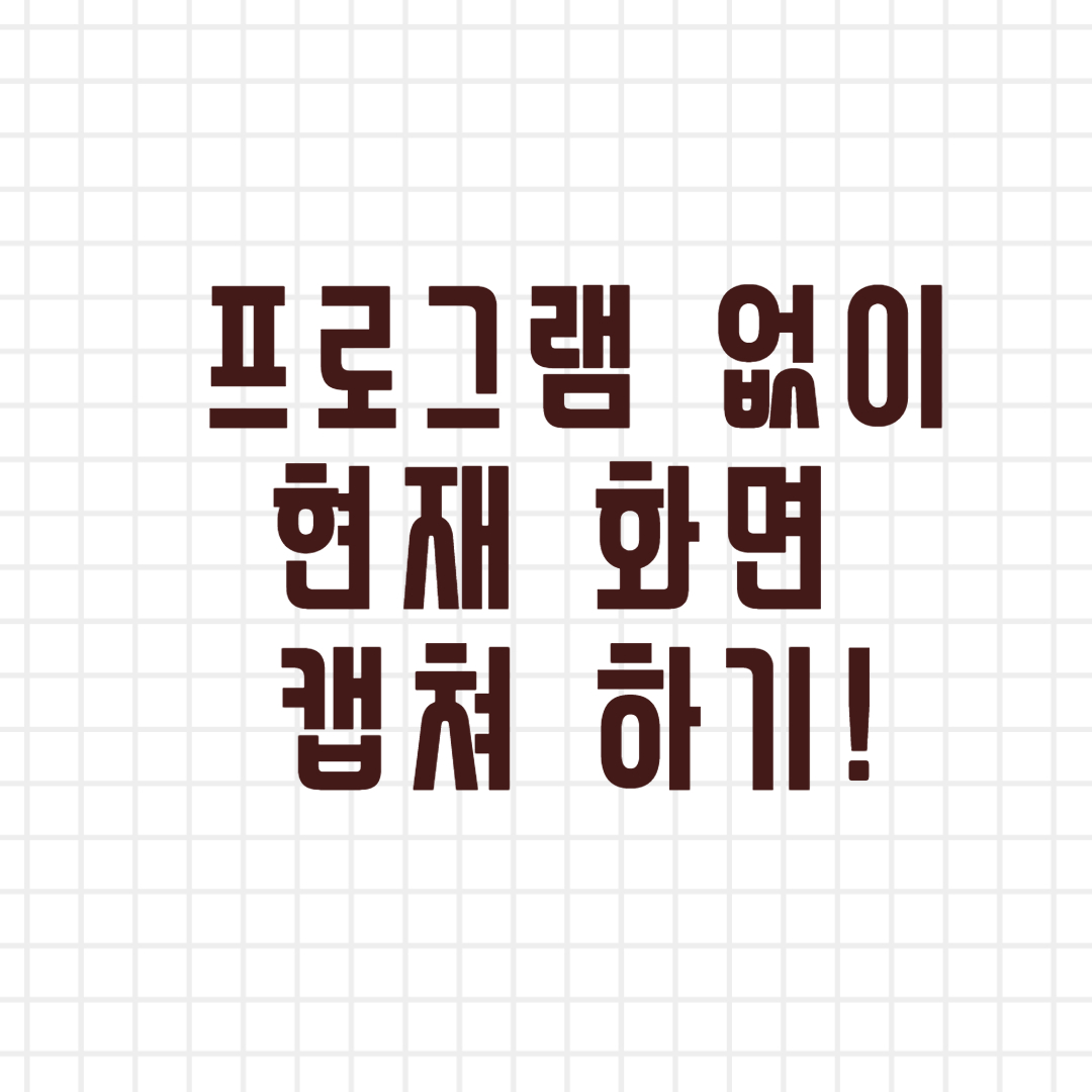  프로그램 없이 현재화면 캡쳐 하는 방법!