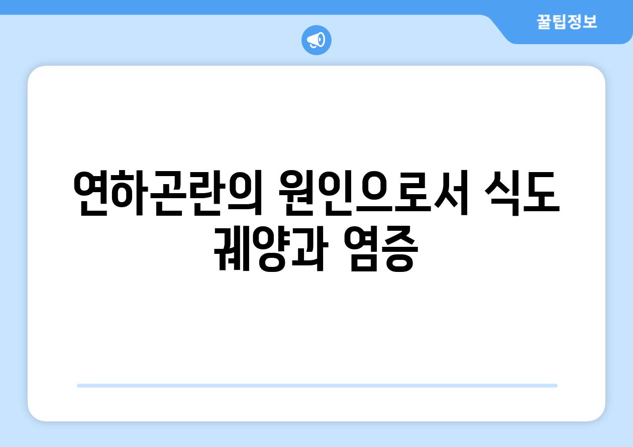 연하곤란의 원인으로서 식도 궤양과 염증