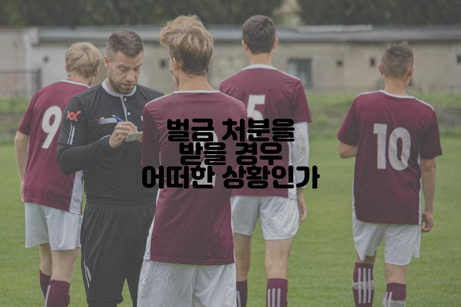 벌금 처분을 받을 경우 어떠한 상황인가