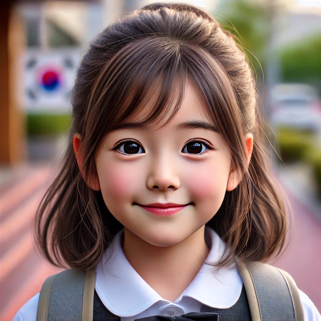 설레는 마음의 초등학생, 아이가 학교 가방을 메고 설레는 표정을 짓는 모습
