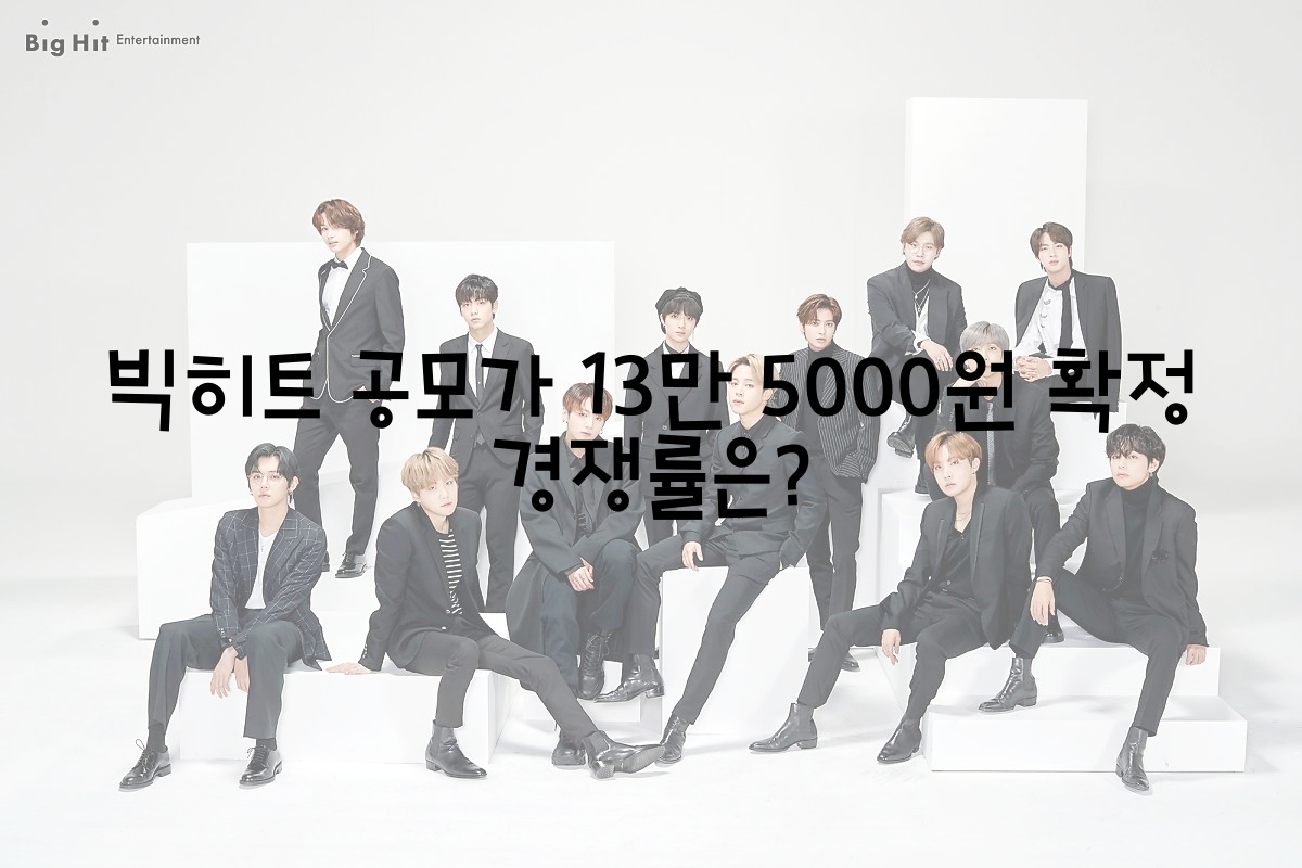  빅히트 공모가 13만 5000원 확정 경쟁률은?