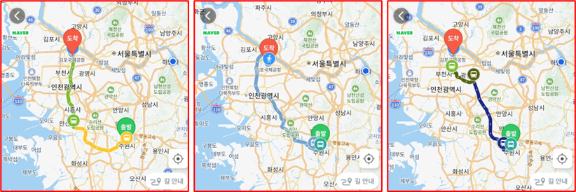 지도로 노선을 확인