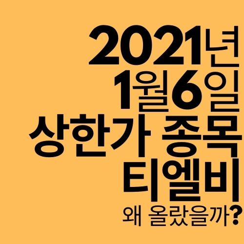  [상한가 종목] 티엘비 (왜 올랐을까?)
