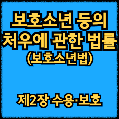 보호소년 등의 처우에 관한 법률 - 제2장 수용·보호