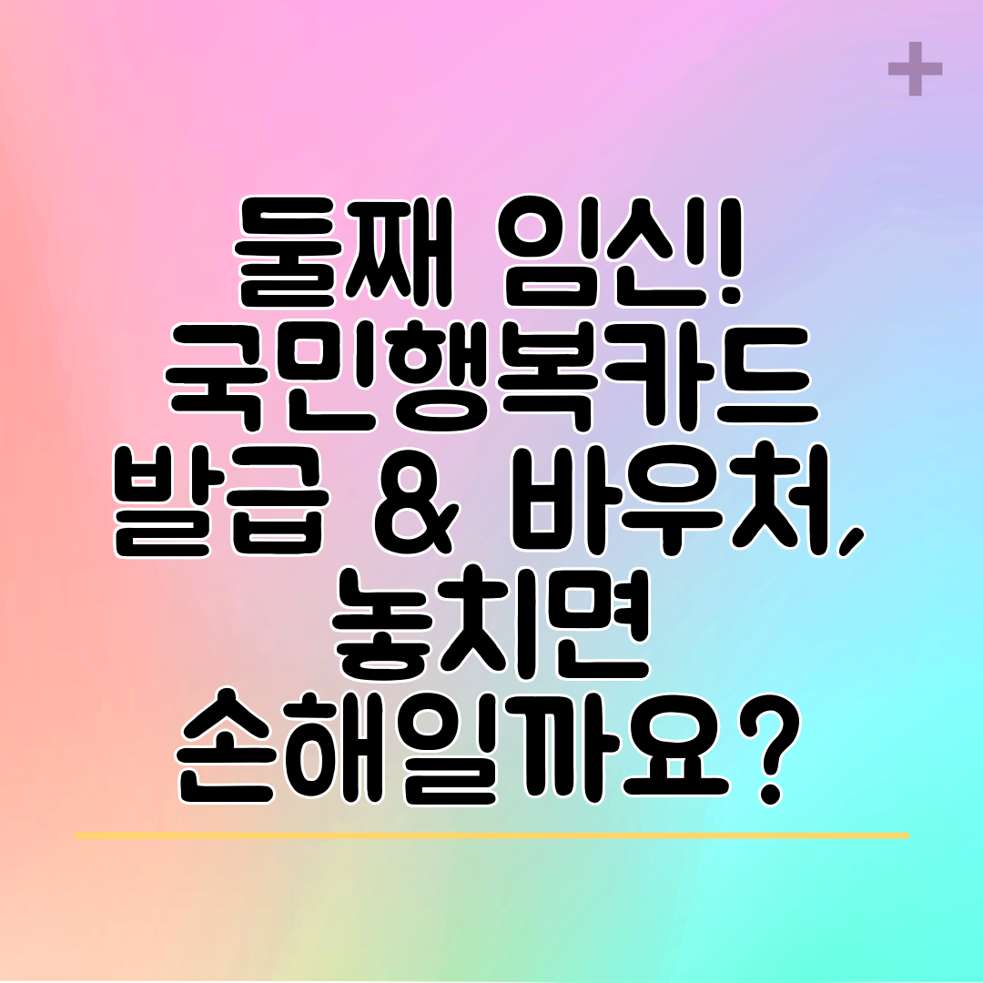둘째 임신! 국민행복카드 발급 &amp; 바우처, 놓치면 손해일까요