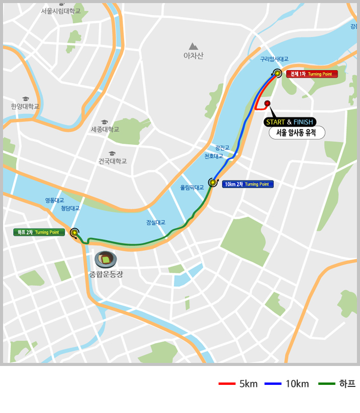 제17회 선사마라톤 대회 코스맵