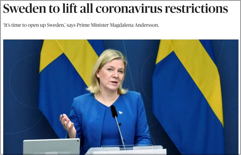 [세계는 지금 코로나 종식] 스웨덴도 모든 코로나바이러스 규제 해제...프랑스도 이태리도 해제 준비 Sweden to lift all coronavirus restrictionsㅣDraghi lifts some Italian Covid measures, vows further reopening 