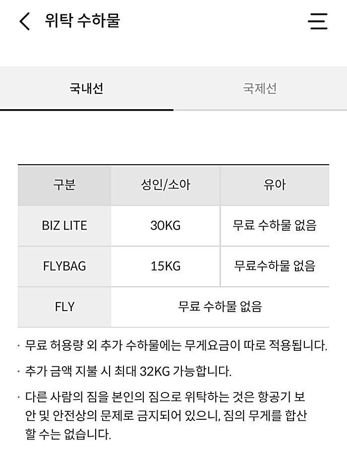 제주항공 위탁수하물 무게
