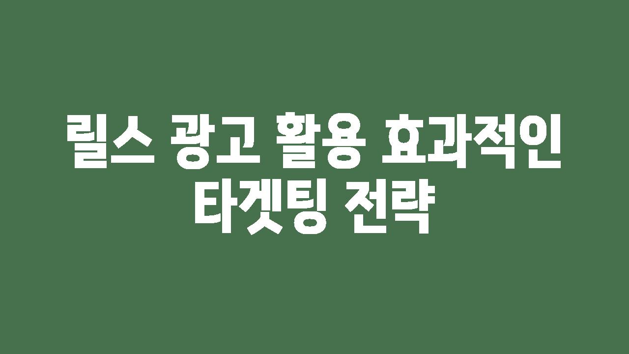 릴스 광고 활용 효과적인 타겟팅 전략